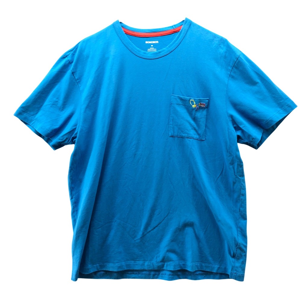 Bonobos Pocket Tee Shirt Mens M Blue Embroidered Walkman Short Sleeve Cotton